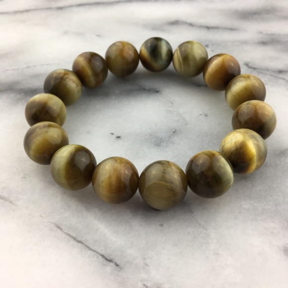 Genuine Tigers Eye Stretch Bracelet - Picture 2 of 8